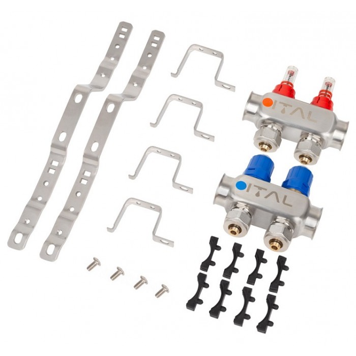 Коллектор теплого пола ITAL HC1-02 x 3/4" Коллектор теплого пола ITAL HC1-02 x 3/4"