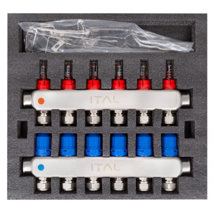 Колектор теплої підлоги ITAL HC1-06 x 3/4" на 6 виходів