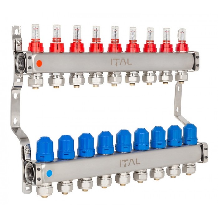 Колектор теплої підлоги ITAL HC1-09 x 3/4" на 9 виходів