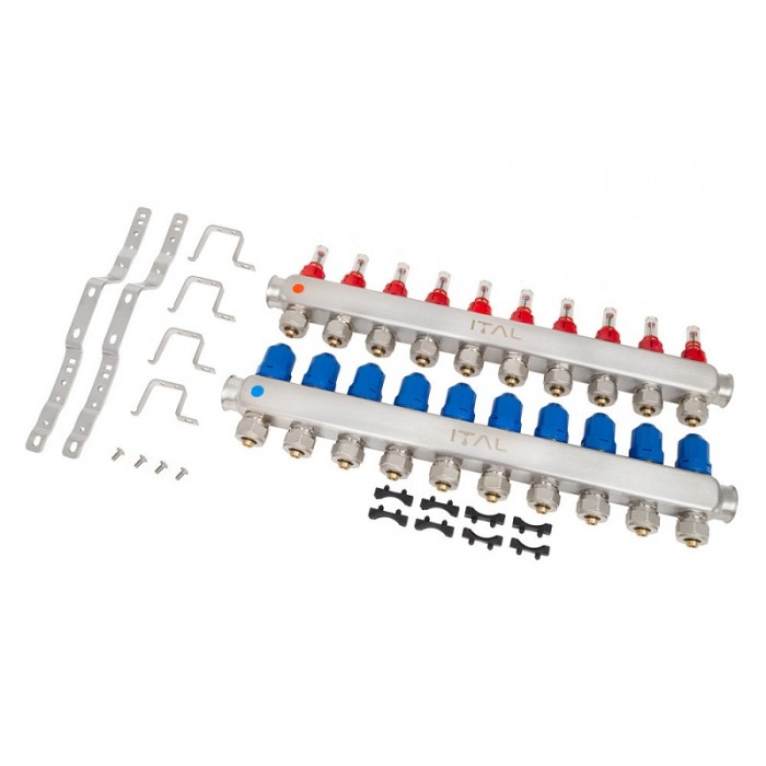 Колектор теплої підлоги ITAL HC1-10 x 3/4" на 10 виходів