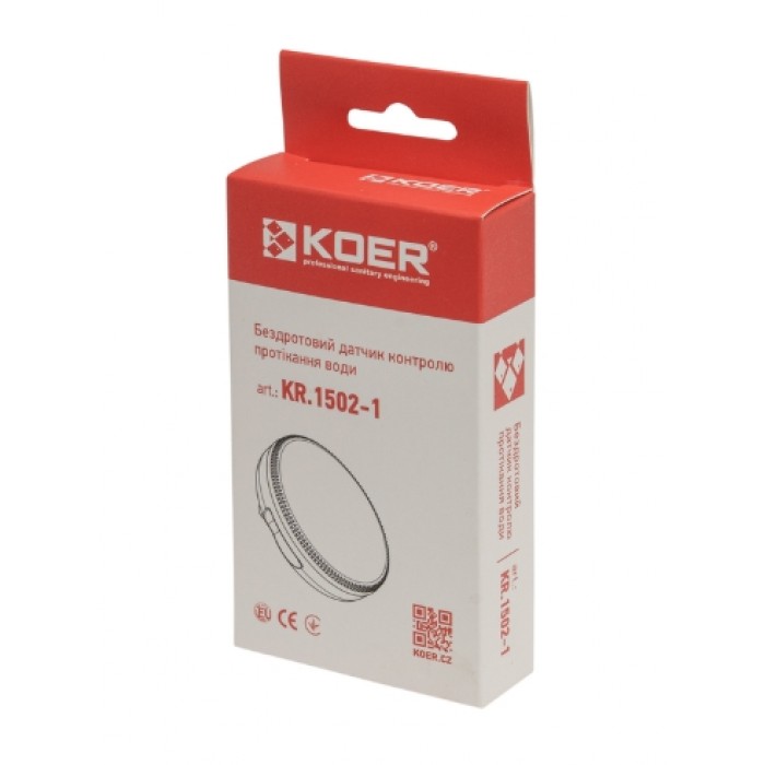 Датчик контролю протікання води бездротовий Koer KR.1502-1 (KR5566) Датчик контролю протікання води бездротовий Koer KR.1502-1 (KR5566)