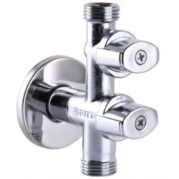 Приладовий кутовий подвійний кран ARCO 1/2"х1/2"х1/2" COMB15MAC