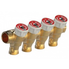 Коллектор с регулирующими вентилями Giacomini 3/4"х1/2" на 3 выхода R585CY073