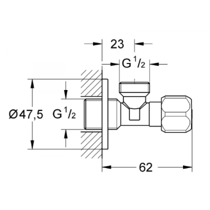 Приладовий вентильний кран Grohe 1/2x1/2" 2201600M