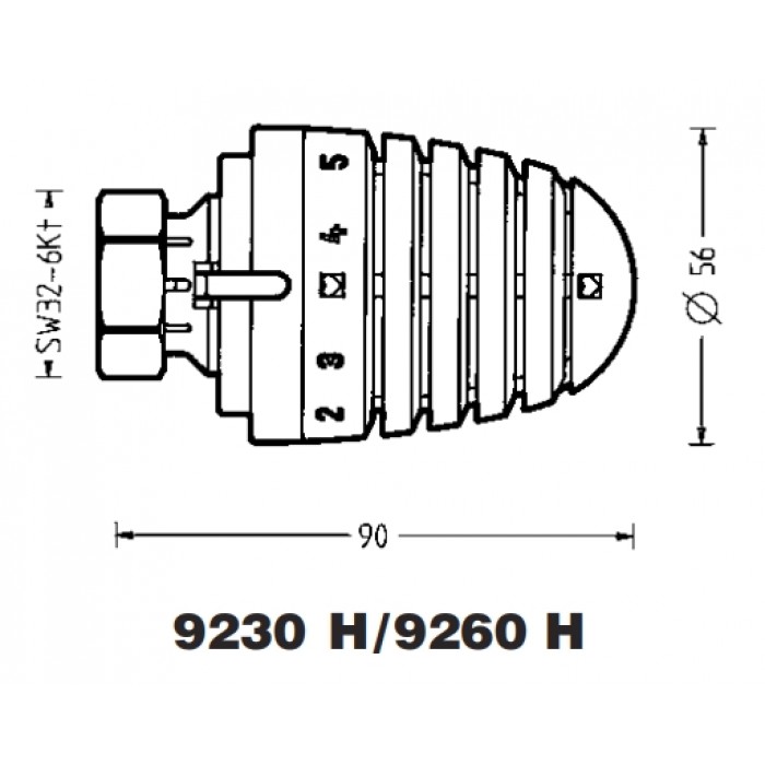 Термоголовка HERZ DESIGN "H" M30x1.5 1926098 Термоголовка HERZ DESIGN "H" M30x1.5 1926098