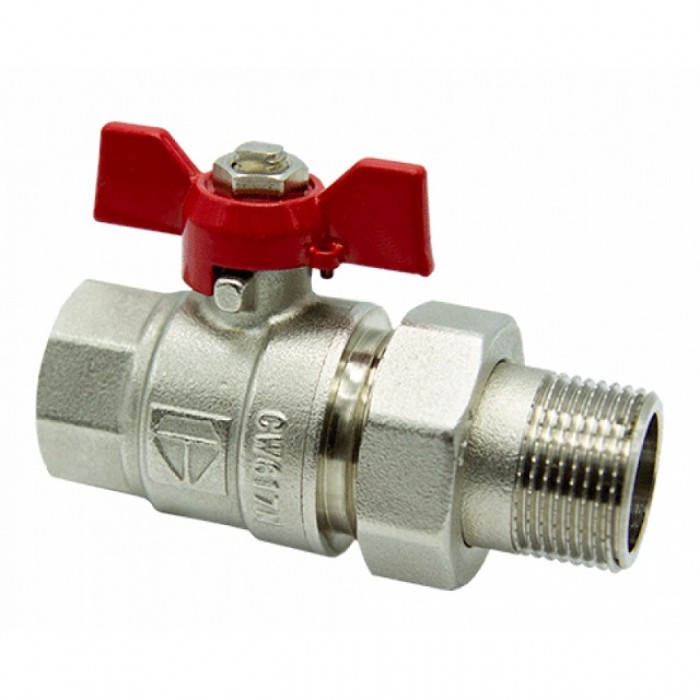 Кран кульовий HLV Optima 1/2" PN40 з американкою