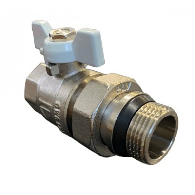 Кран шаровый HLV Optima 1/2" PN40 с американкой (белая бабочка)
