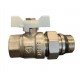 Кран шаровый HLV Optima 3/4" PN40 с американкой 