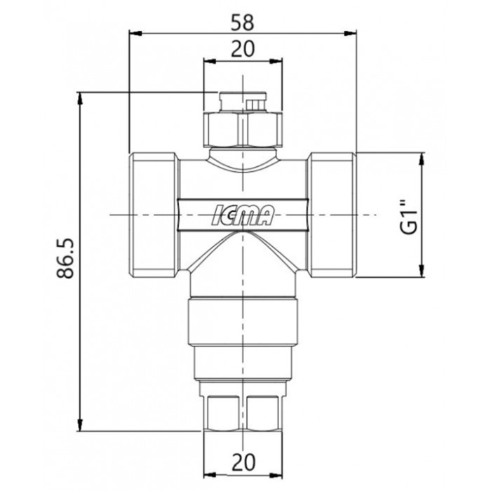 Клапан антифриз для тепловых насосов ICMA №609 1" (90609AF06) Клапан антифриз для тепловых насосов ICMA №609 1" (90609AF06)