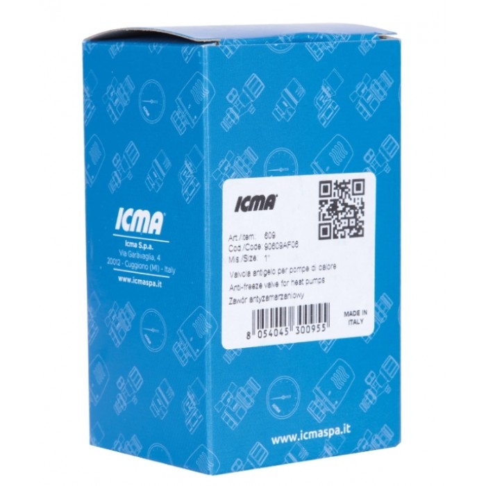 Клапан антифриз для тепловых насосов ICMA №609 1" (90609AF06) Клапан антифриз для тепловых насосов ICMA №609 1" (90609AF06)