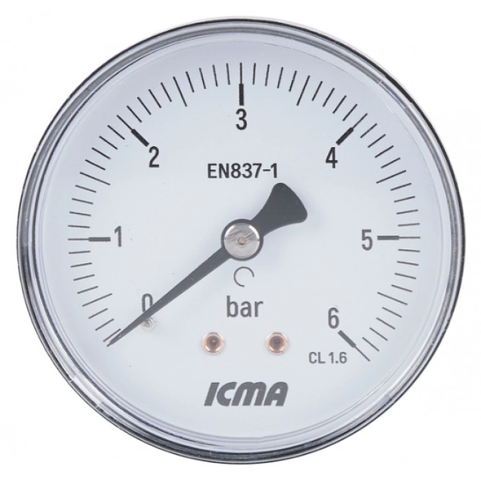 Манометр Icma № 243 D63 мм 0-6 бар 1/4" заднее подключение