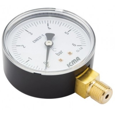 Манометр Icma № 244 D63 мм 0-6 бар 1/4" нижнее подключение