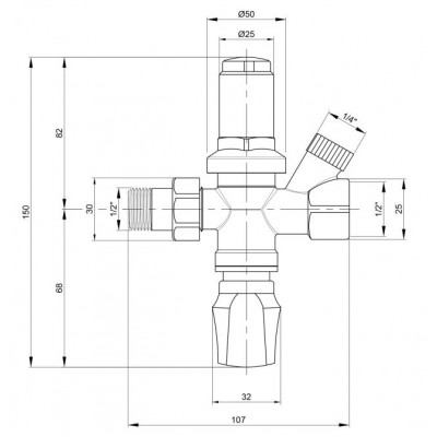 Клапан автоматической подпитки ICMA 1/2" №249 (1-6 bar)