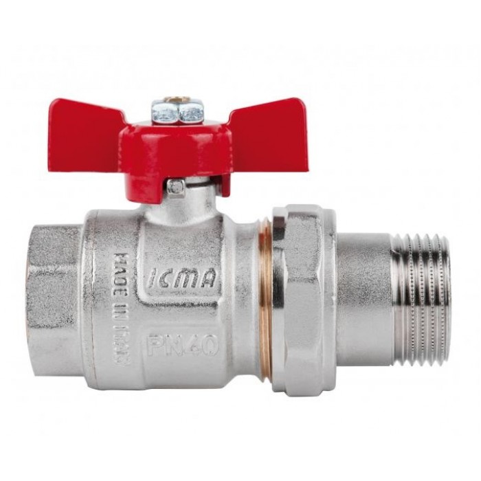 Кран кульовий ICMA 3/4" PN40 №347 з американкою Кран кульовий ICMA 3/4" PN40 №347 з американкою