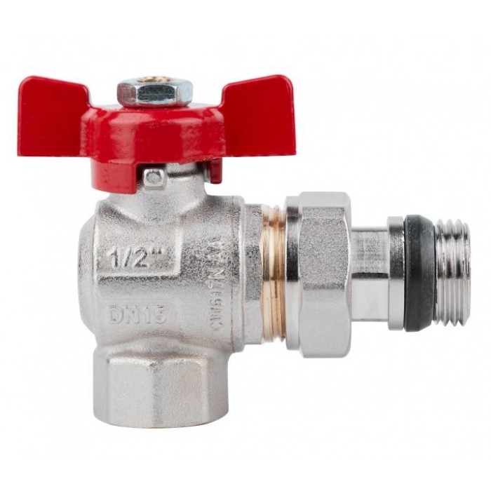 Кран угловой ICMA 1/2" 940 F. ROSSA №362 с американкой