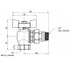 Кран угловой ICMA 1/2" 940 F. ROSSA №362 с американкой
