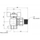 Кран угловой ICMA 1/2" FAR. ROSSA №361 с американкой