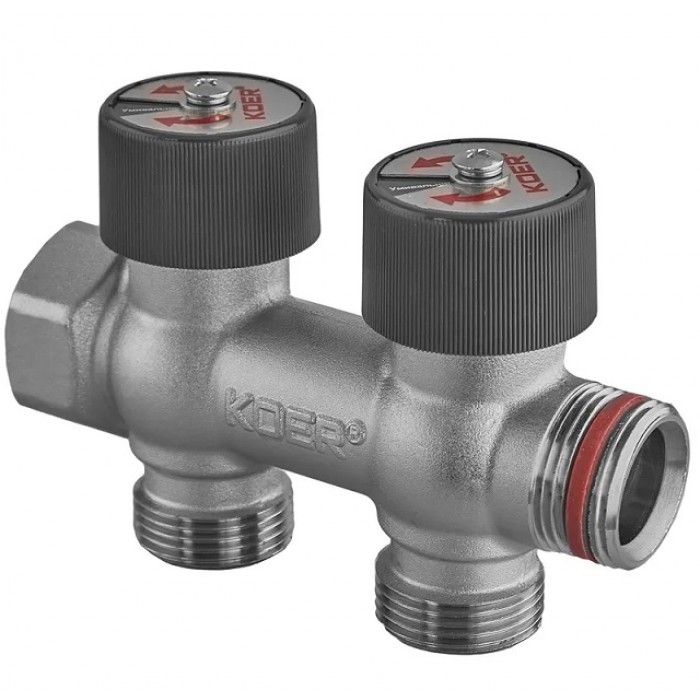 Коллектор для воды Koer KR.1128-2 - 3/4"x3/4 на 2 выхода (KR5871)