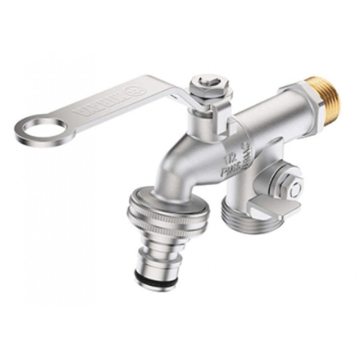 Кран кульовий для поливу подвійний MIRAYA 1/2x3/4" PN15 (105201)