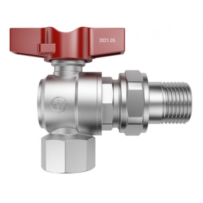 Кутовий кульовий кран з американкою MIRAYA 1/2" PN40 (104401)