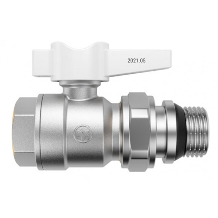 Кран з американкою MIRAYA 3/4" PN40 (104202) білий метелик
