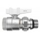 Кран з американкою MIRAYA 1/2" PN40 (104201) білий метелик
