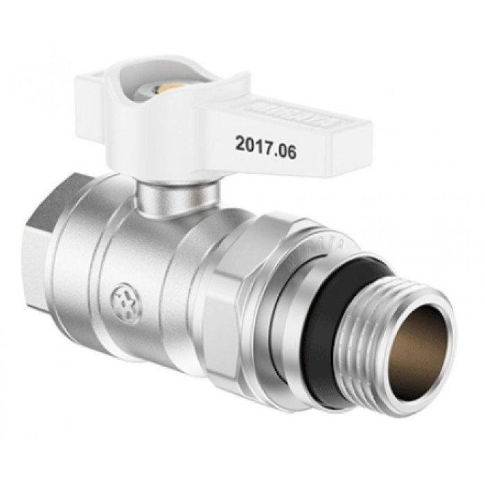 Кран з американкою MIRAYA 3/4" PN40 (104202) білий метелик
