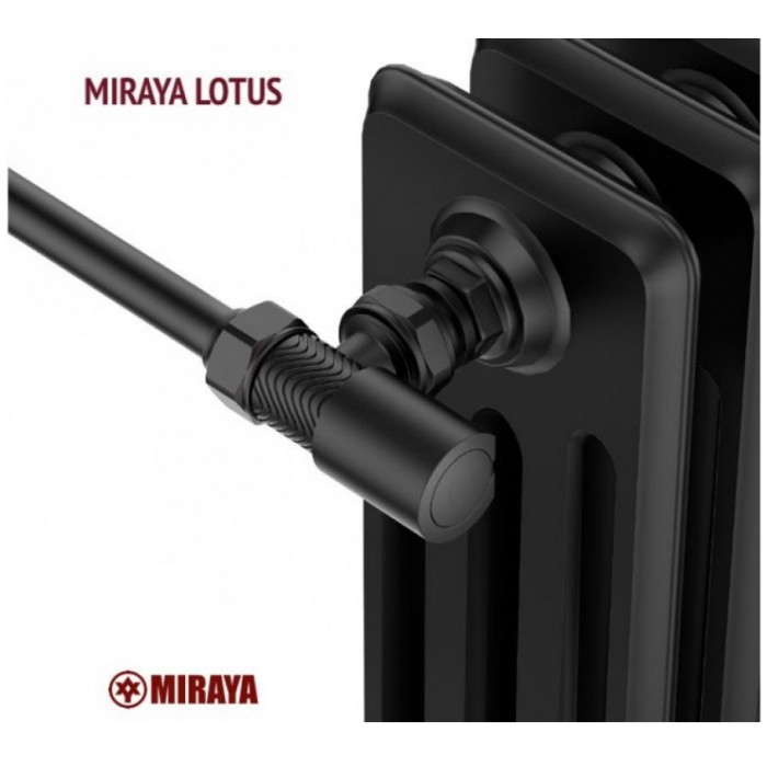 Комплект кутових радіаторних вентилів MIRAYA LOTUS 1/2" чорний мат Комплект кутових радіаторних вентилів MIRAYA LOTUS 1/2" чорний мат