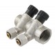 Коллектор с регулирующими вентилями Raftec 1"х1/2" на 2 выхода KK03012