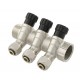 Коллектор с регулирующими вентилями Raftec 3/4"х1/2" на 3 выхода KK02013