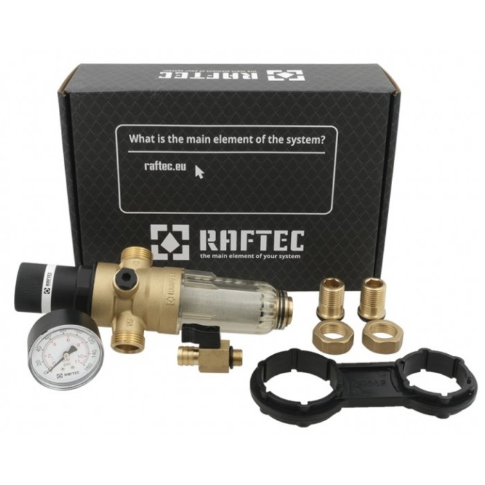Редуктор тиску із самопромивним фільтром для холодної води Raftec RCFR01-C 1/2" Редуктор тиску із самопромивним фільтром для холодної води Raftec RCFR01-C 1/2"