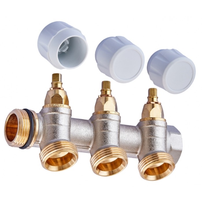 Коллектор для воды ROHO 3/4"x3/4 на 2 выхода RO0249