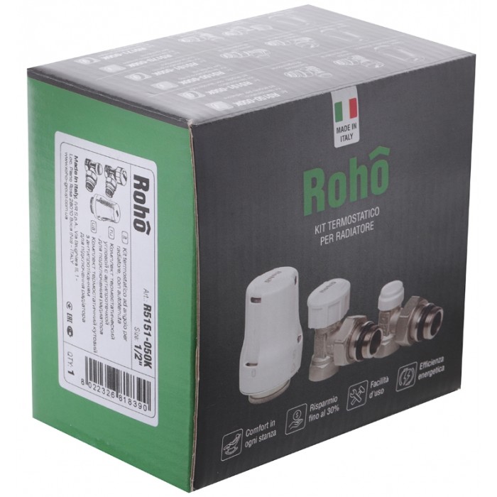 Комплект радиаторных кранов ROHO R5170-050K с термоголовкой Комплект радиаторных кранов ROHO R5170-050K с термоголовкой