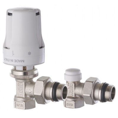Комплект радиаторных кранов ROHO R5151-050K с термоголовкой