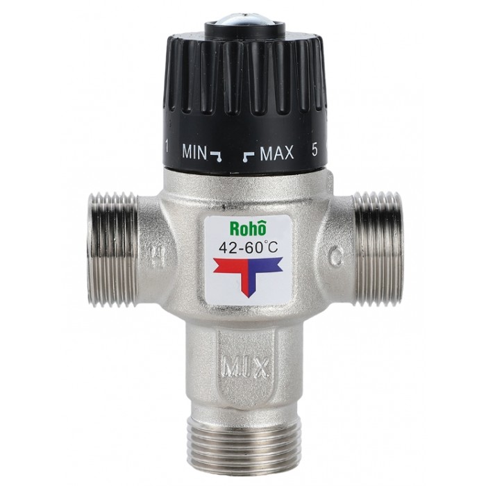 Термосмесительный клапан ROHO R1208-075 42-60°С 3/4“