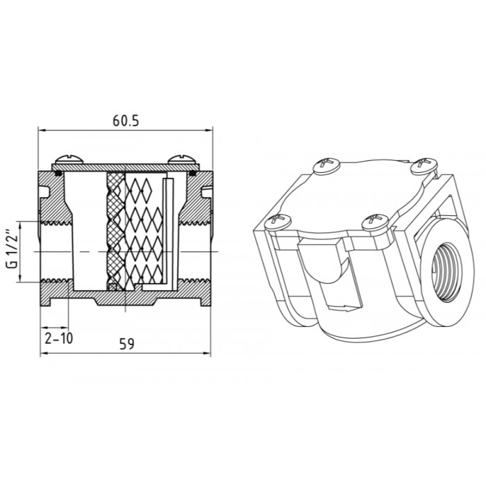 Фильтр для газа алюминиевый Thermo Alliance Standart SD121G15 1/2" Фильтр для газа алюминиевый Thermo Alliance Standart SD121G15 1/2"