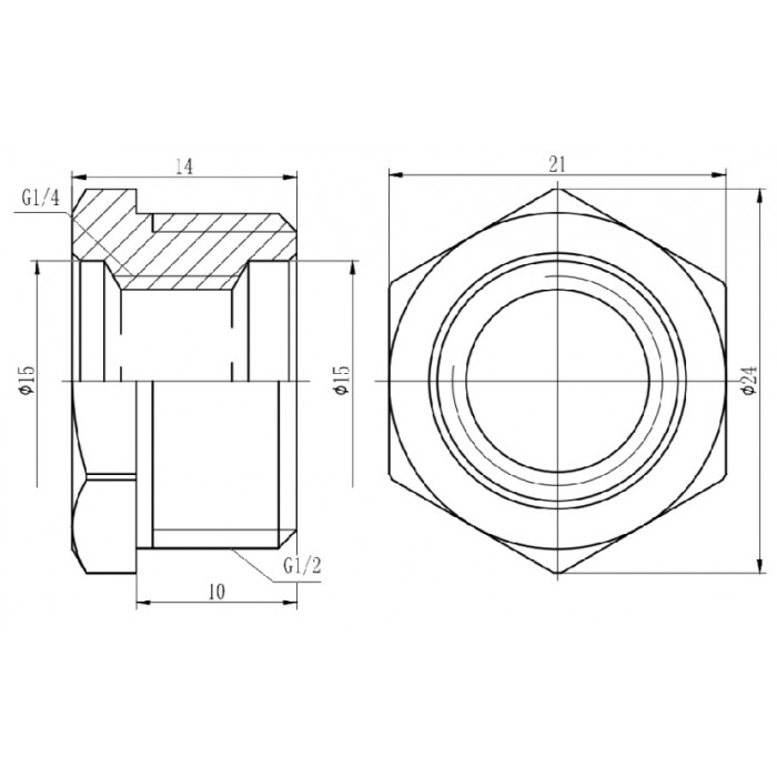 Футорка Thermo Alliance Forte SF374156 1/2"х1/4" никель