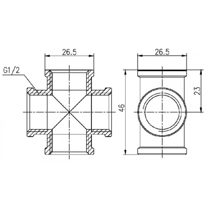 Крестовина латунная Thermo Alliance Forte SF35415 1/2" ВВВВ никель Крестовина латунная Thermo Alliance Forte SF35415 1/2" ВВВВ никель