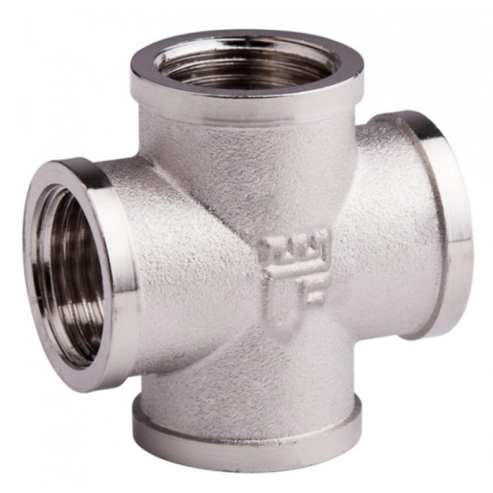 Крестовина латунная Thermo Alliance Forte SF35415 1/2" ВВВВ никель