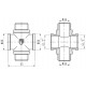 Крестовина латунная SD Forte SF355151 1/2" ВНВН никель