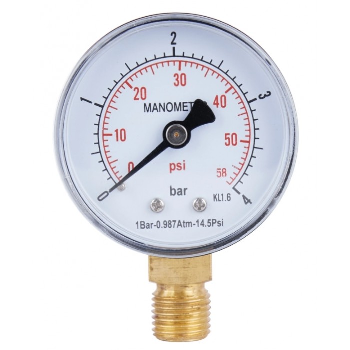 Манометр Thermo Alliance Standart SD1704B D50 мм 0-4 бар 1/4" нижнее подключение