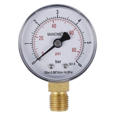 Манометр Thermo Alliance Standart SD17010B D50 мм 0-10 бар 1/4" нижнее подключение