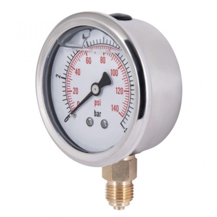 Глицериновый манометр Thermo Alliance Forte TAF170G10B D63 мм 0-10 бар 1/4" нижнее подключение Глицериновый манометр Thermo Alliance Forte TAF170G10B D63 мм 0-10 бар 1/4" нижнее подключение