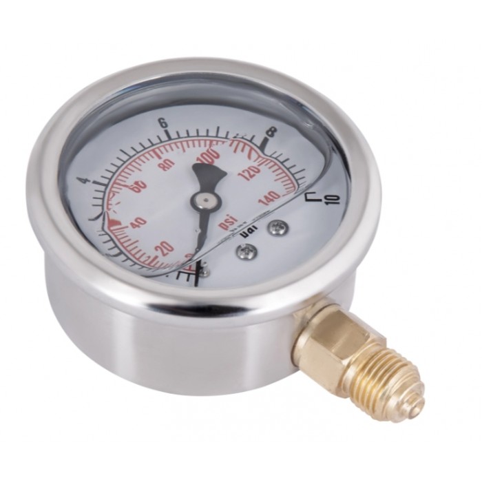 Манометр гліцериновий Thermo Alliance Forte TAF170G10B D63 мм 0-10 бар 1/4" нижнє підключення Манометр гліцериновий Thermo Alliance Forte TAF170G10B D63 мм 0-10 бар 1/4" нижнє підключення