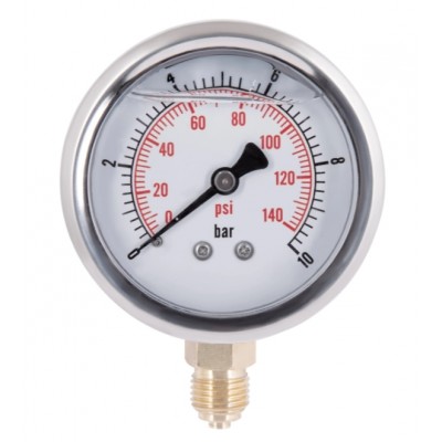 Глицериновый манометр Thermo Alliance Forte TAF170G10B D63 мм 0-10 бар 1/4" нижнее подключение
