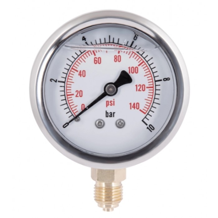 Глицериновый манометр Thermo Alliance Forte TAF170G10B D63 мм 0-10 бар 1/4" нижнее подключение