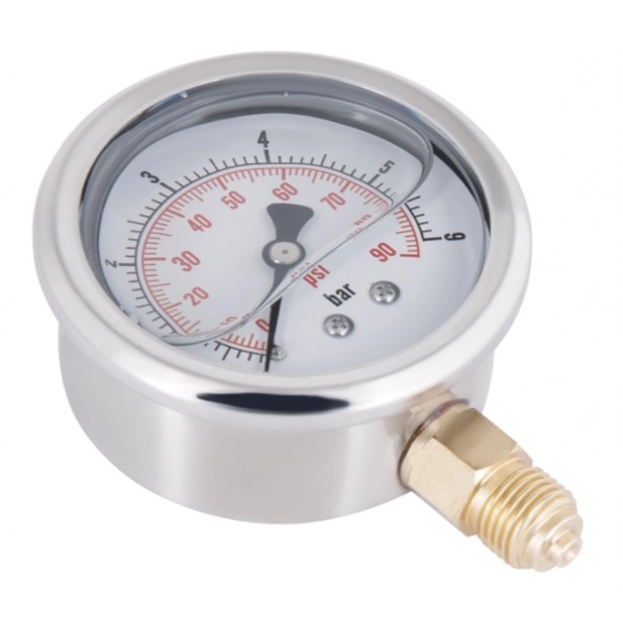 Глицериновый манометр Thermo Alliance Forte TAF170G6B D63 мм 0-6 бар 1/4" нижнее подключение