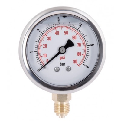 Глицериновый манометр Thermo Alliance Forte TAF170G6B D63 мм 0-6 бар 1/4" нижнее подключение