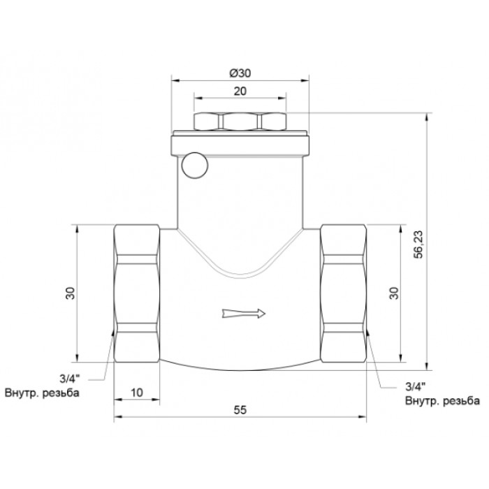 Пелюстковий зворотний клапан SD Plus SD242W20 3/4"