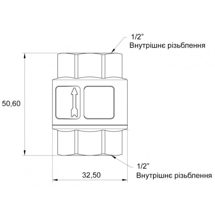 Обратный клапан усиленный Thermo Alliance Standart 1/2" ВВ TAS246W15 с латунным штоком Обратный клапан усиленный Thermo Alliance Standart 1/2" ВВ TAS246W15 с латунным штоком